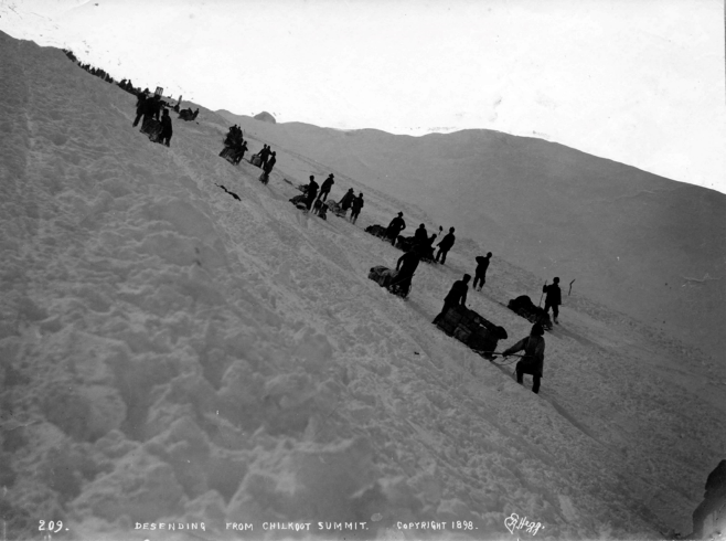 Descending from Chilkoot Summit