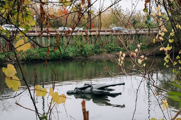 King Edward VII Equestrian Statue Floating Down the Don
