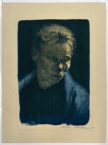 Brustbild einer Arbeiterfrau mit blauem Touch (Portrait of a Working Woman with Blue Shawl)